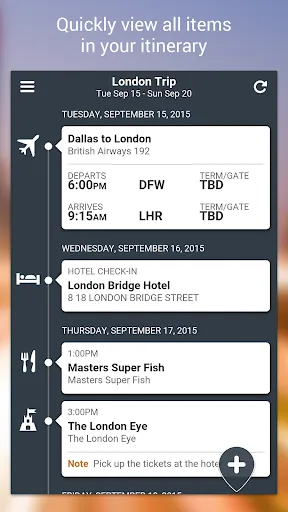 Capturas de pantalla de TripCase – Travel Organizer