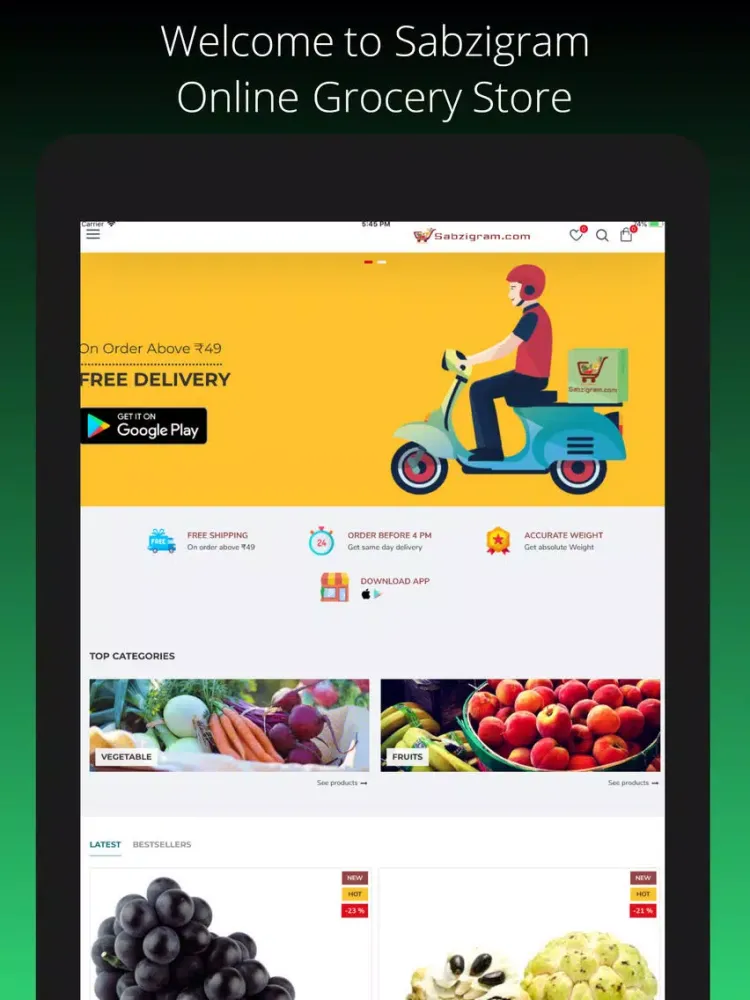 Sabzigram-Online Grocery Store iPad  スクリーンショット