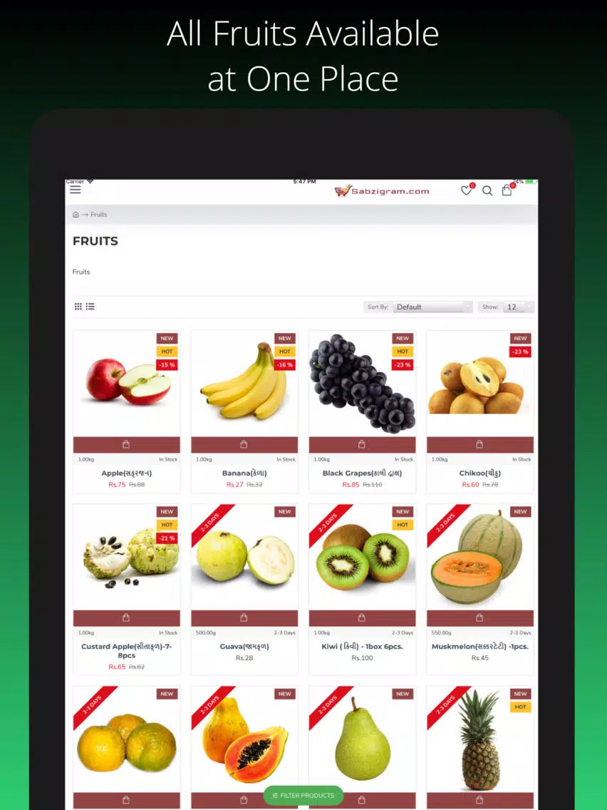 Sabzigram-Online Grocery Store iPad  سکرین شاٹس