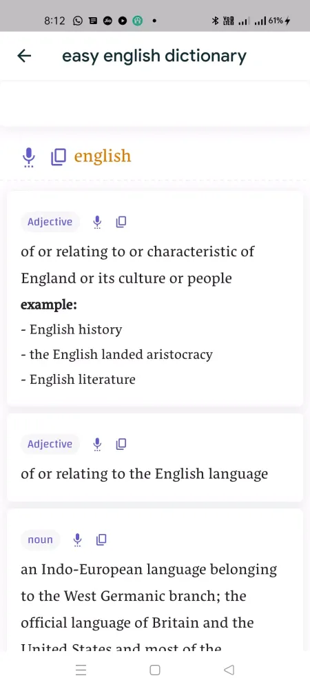 Easy English Dictionary Screenshots