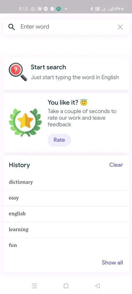 Easy English Dictionary Screenshots