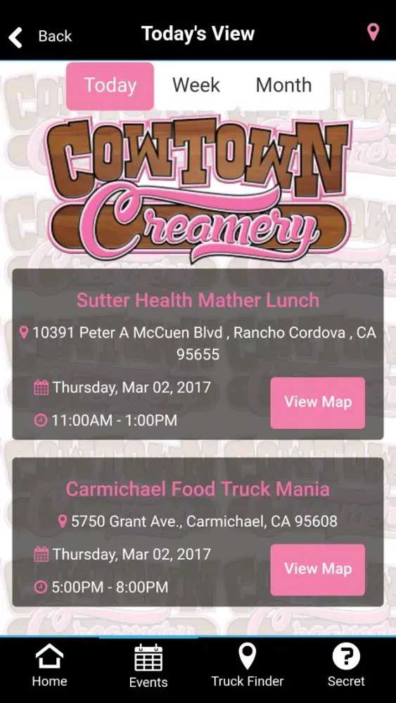 Скриншоты Cowtown Creamery Food Truck Finder