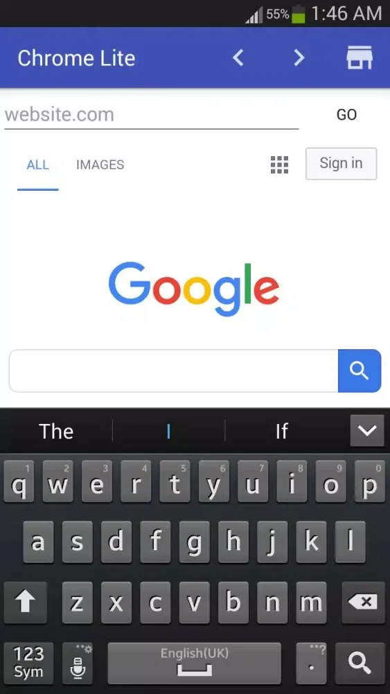 Скриншоты Chrome Lite