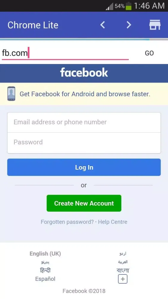 Скриншоты Chrome Lite