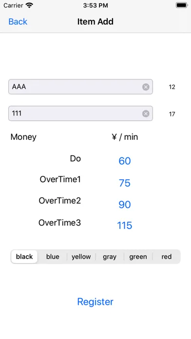 Capturas de tela do TimeP / time survey-management