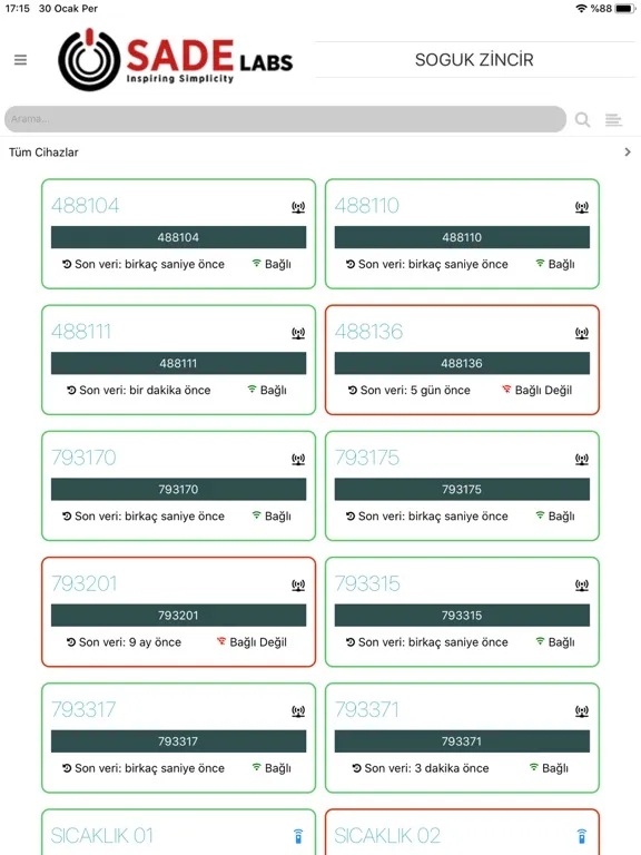 SADE.IO Dashboard iPad 应用截图