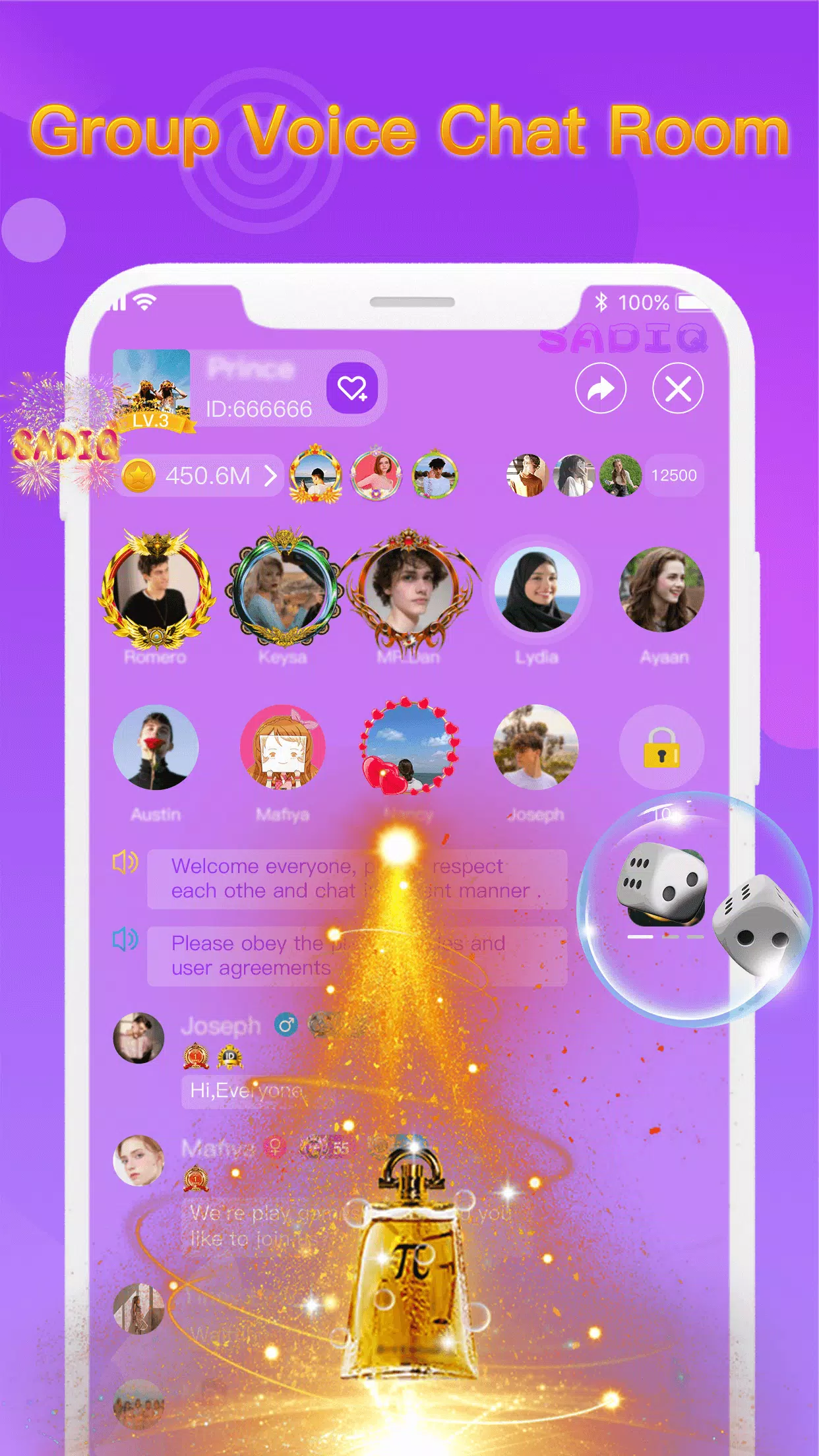 Sadiq - Group Voice Chat Room的應用截圖3