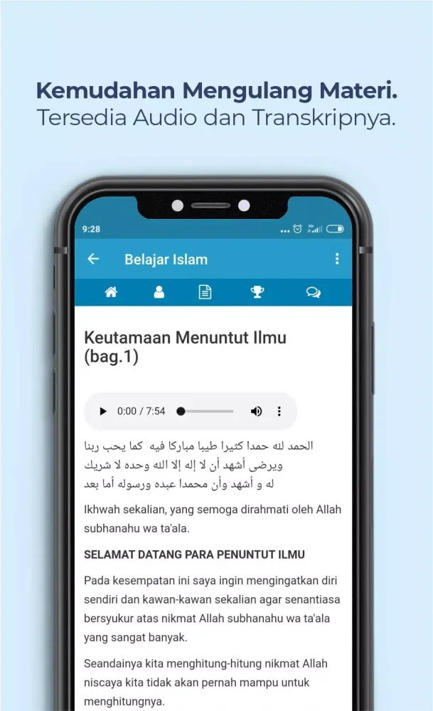 Capturas de tela do Belajar Islam