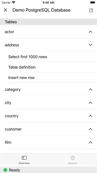 Capturas de pantalla de PostgreSQL Commander