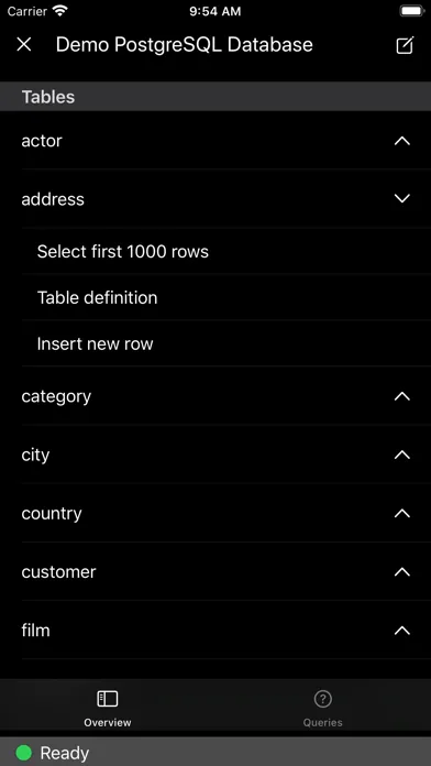 Capturas de pantalla de PostgreSQL Commander