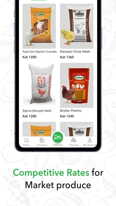 Capturas de tela do DigiFarm App