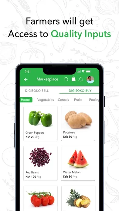 Capturas de tela do DigiFarm App