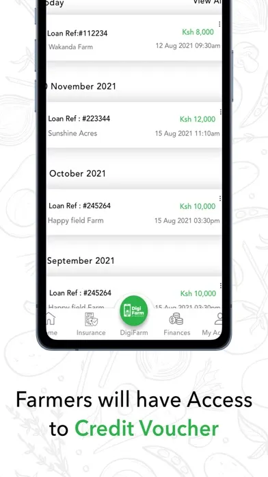 Capturas de tela do DigiFarm App