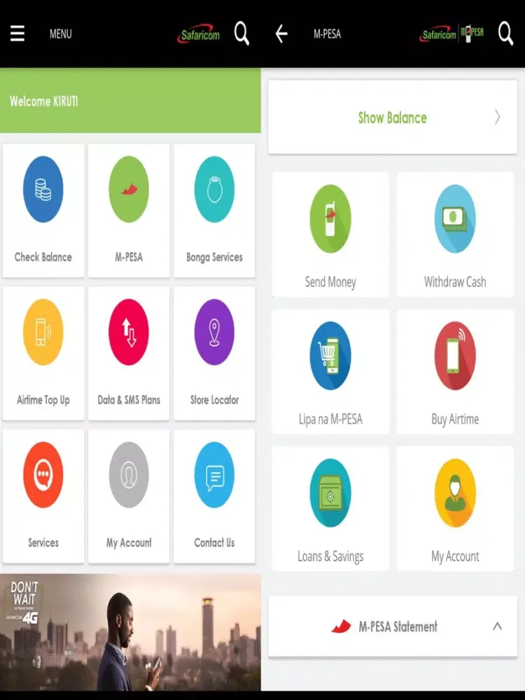 Скриншоты mySafaricom iPad 
