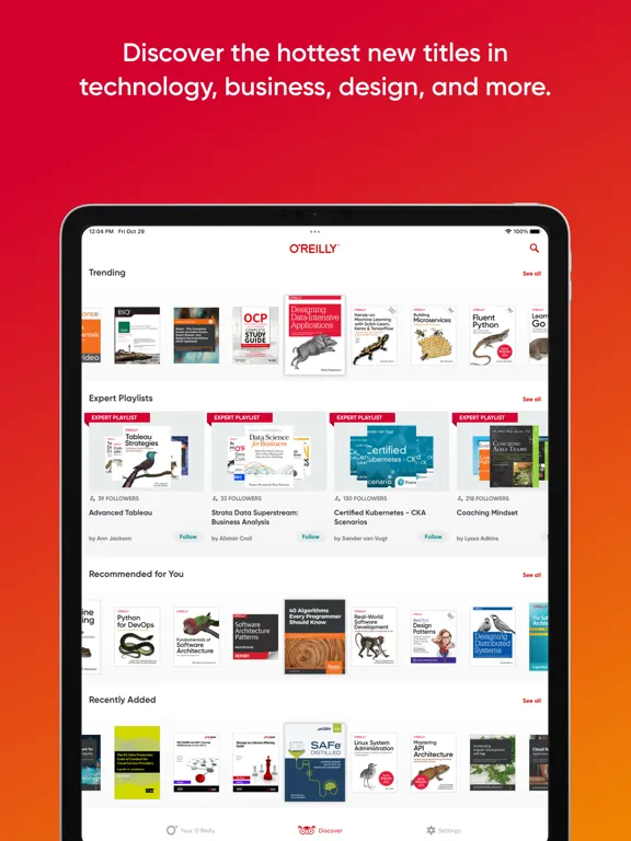 O'Reilly iPad  스크린샷