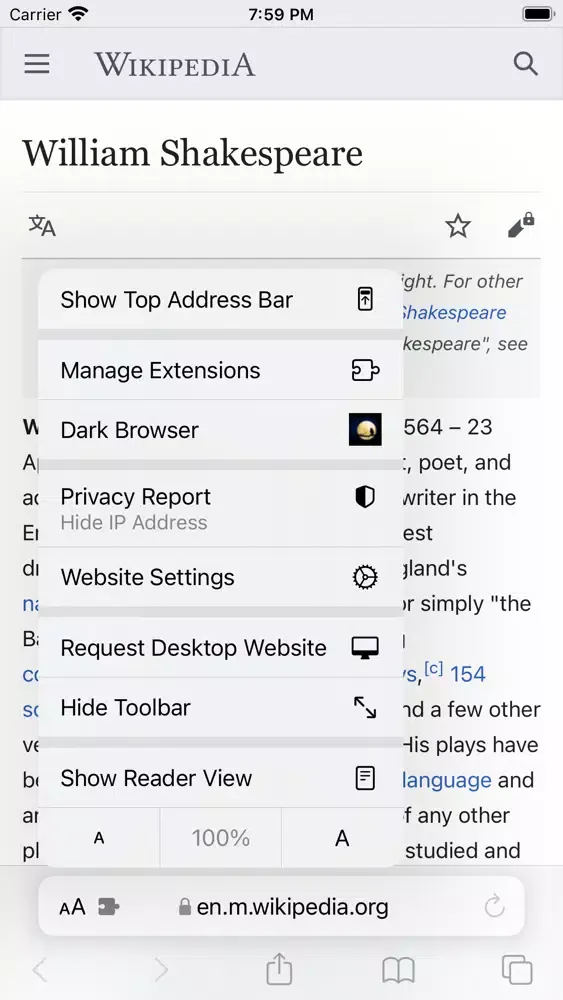 Capturas de pantalla de Dark Mode for browser