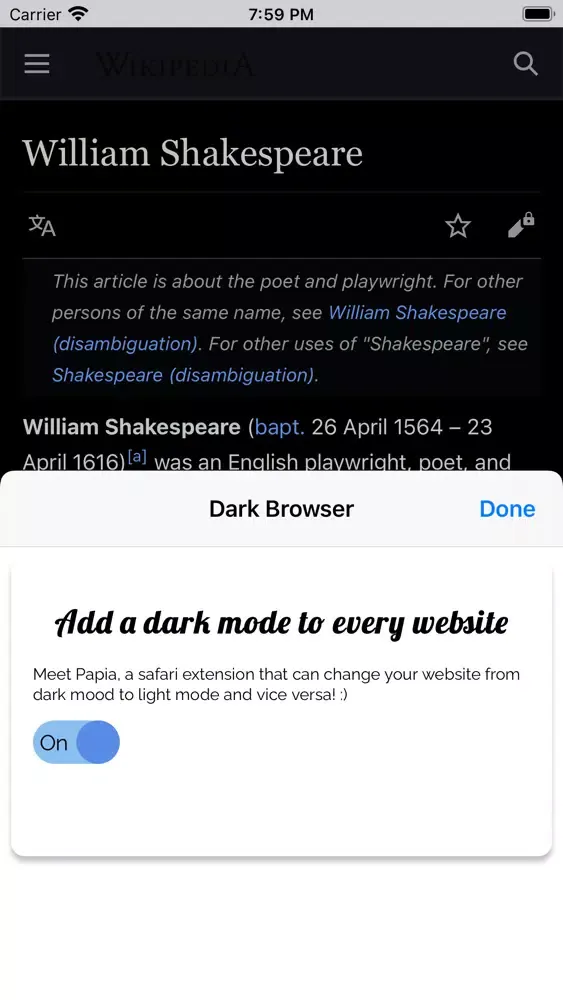 Capturas de pantalla de Dark Mode for browser