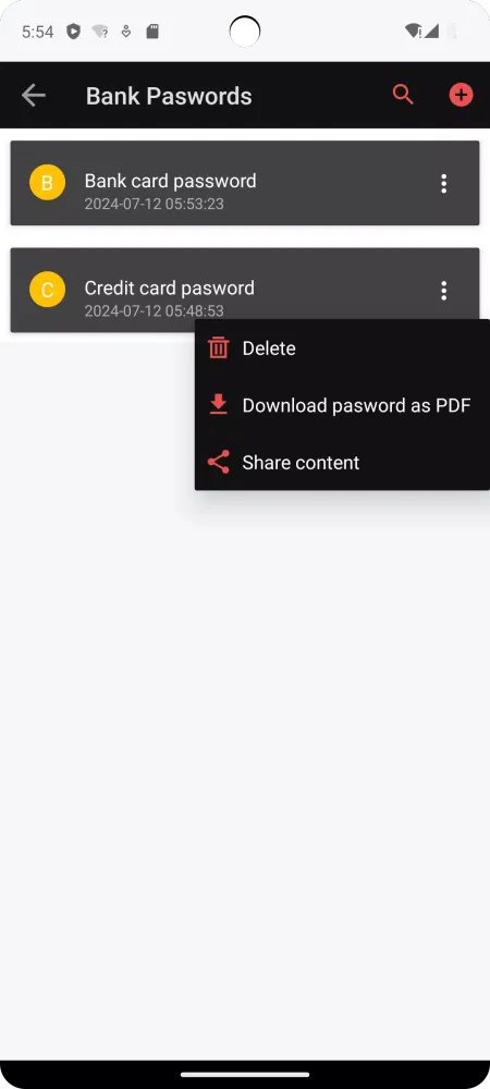 Скриншоты Safe Password Keep