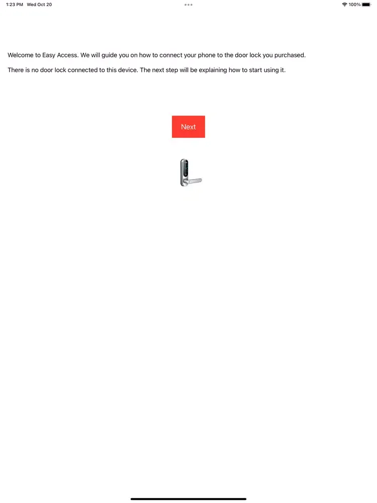 Ảnh chụp màn hình của Easy Access BLE iPad 