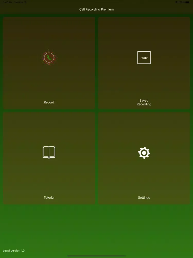 ภาพหน้าจอของ Automatic Call Recorder ACR iPad 