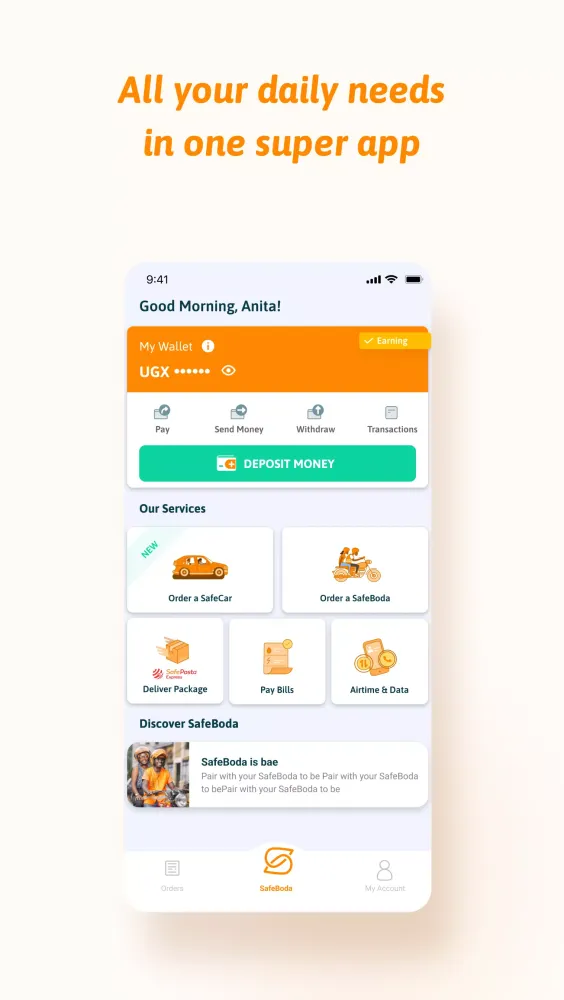 Screenshot di SafeBoda