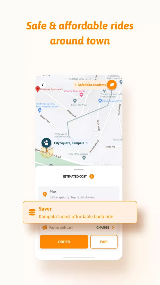 Screenshot di SafeBoda