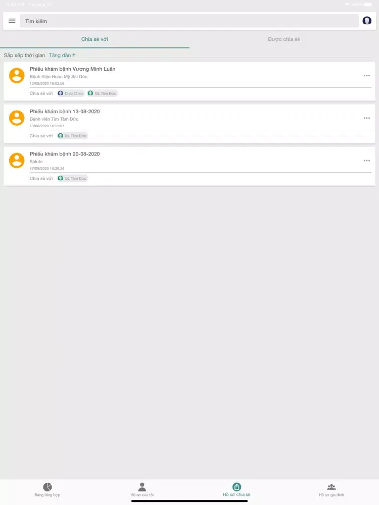 Ảnh chụp màn hình của Salute iPad 