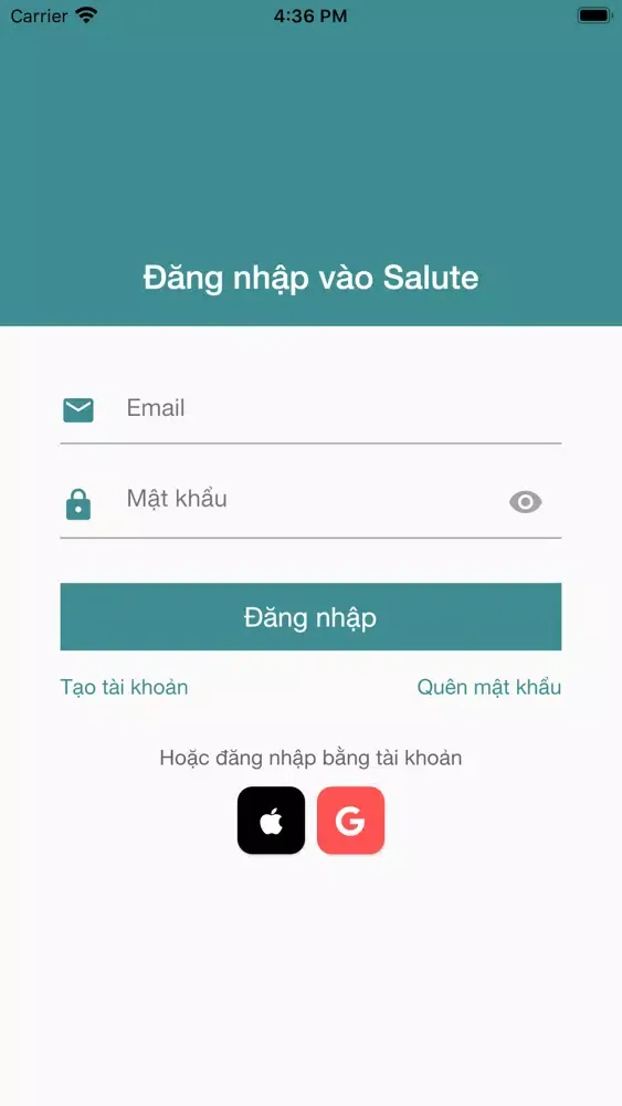 Ảnh chụp màn hình của Salute