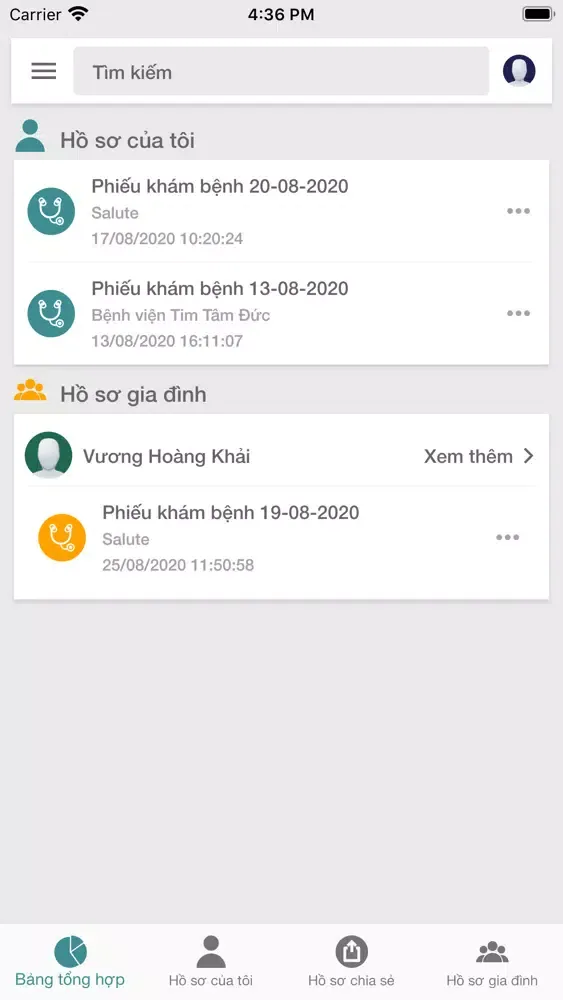 Ảnh chụp màn hình của Salute