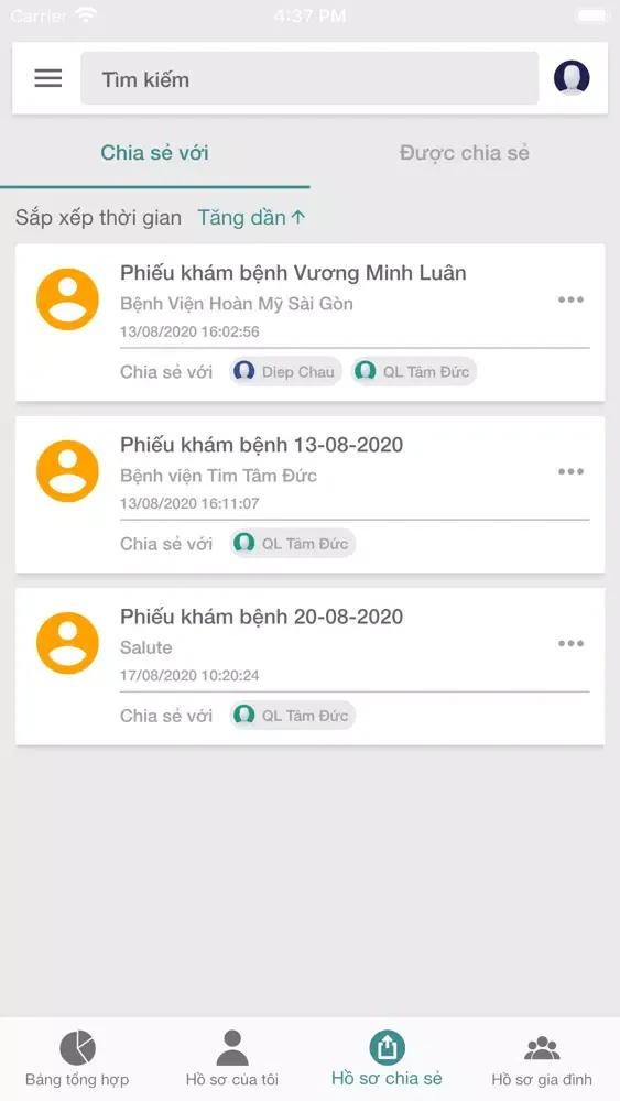 Ảnh chụp màn hình của Salute