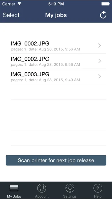 Mobile Print for AirWatch Screenshots