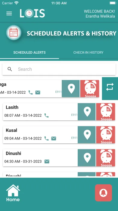 Zrzuty ekranu LOIS Safety App