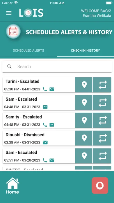 Zrzuty ekranu LOIS Safety App