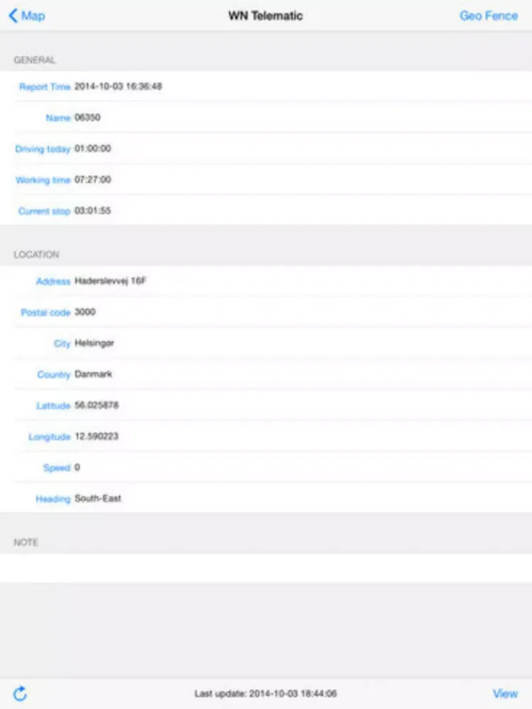 WN Telematic iPad  스크린샷