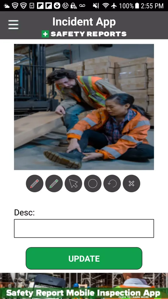 Captures d'écran de Safety Incident Reports | SR