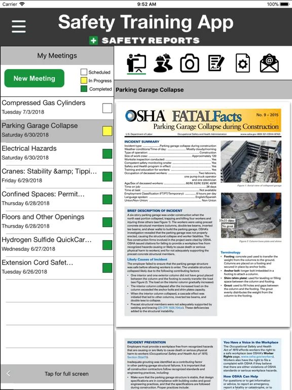 Ảnh chụp màn hình của Safety Training App iPad 