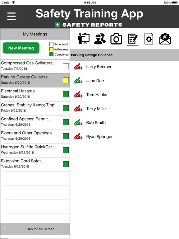 Ảnh chụp màn hình của Safety Training App iPad 