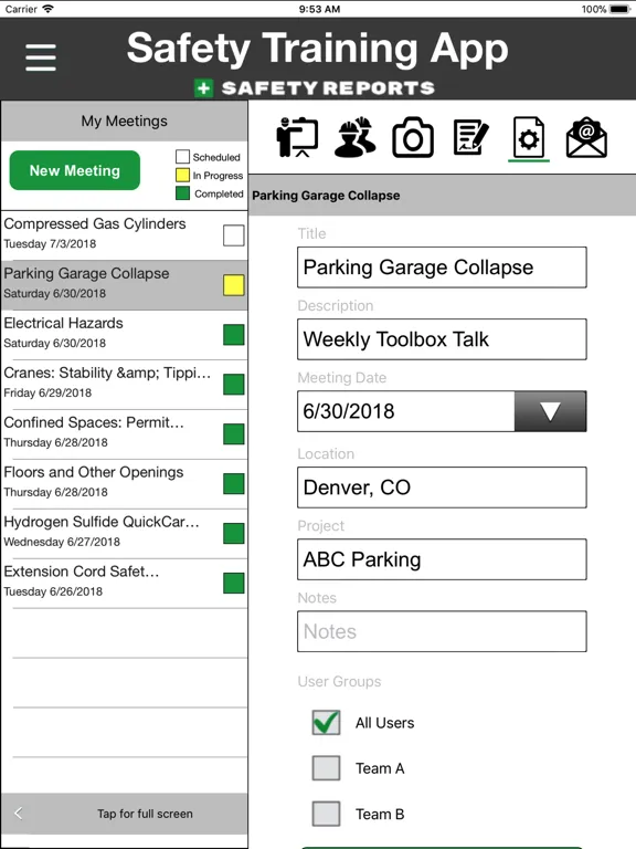 Ảnh chụp màn hình của Safety Training App iPad 