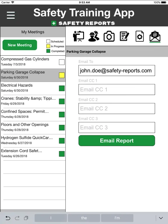 Ảnh chụp màn hình của Safety Training App iPad 