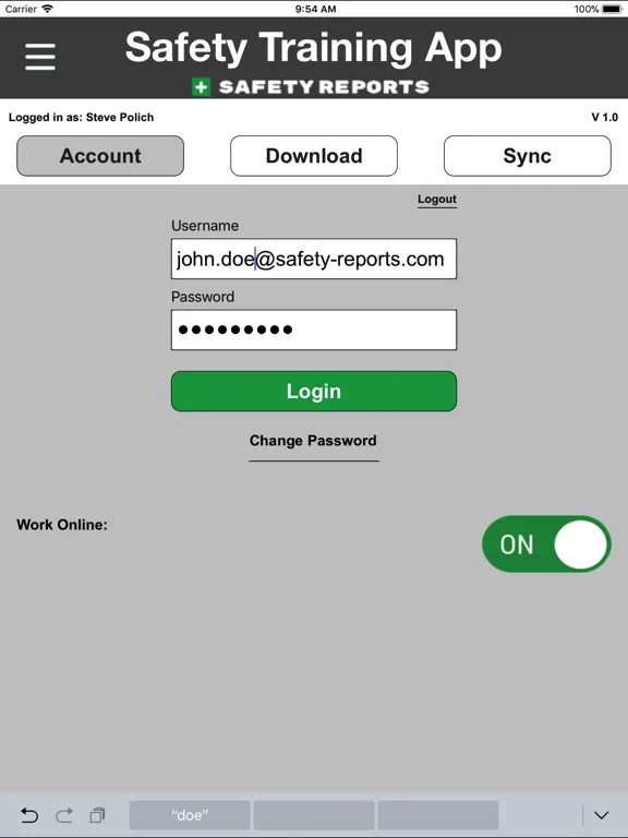 Ảnh chụp màn hình của Safety Training App iPad 