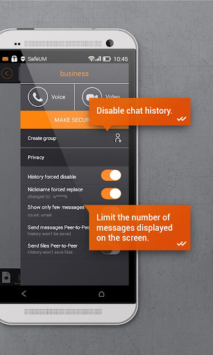 Secure messenger SafeUM Screenshots