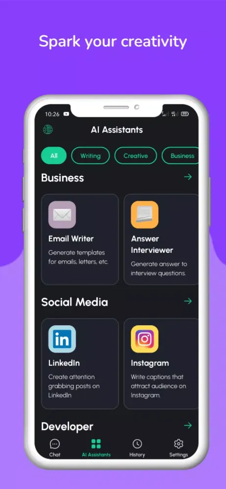 Screenshot di Query AI - Chat Bot