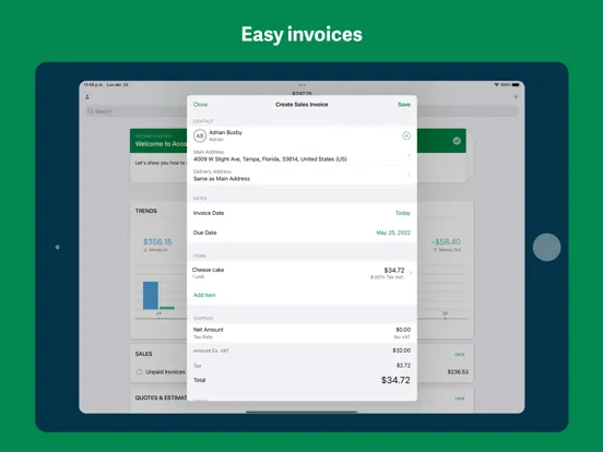 Captures d'écran de Sage Accounting iPad 