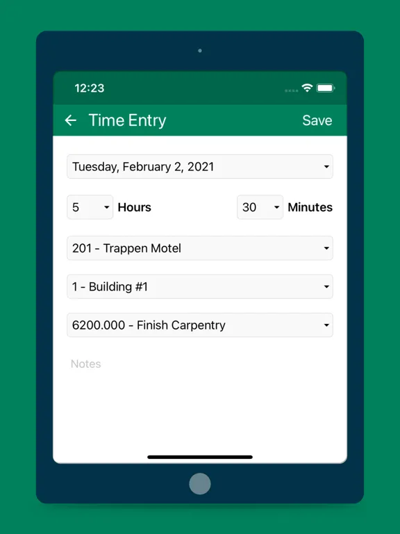 Sage 100 Contractor Time iPad  Screenshots