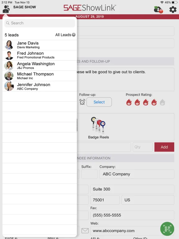 SAGE ShowLink iPad 应用截图