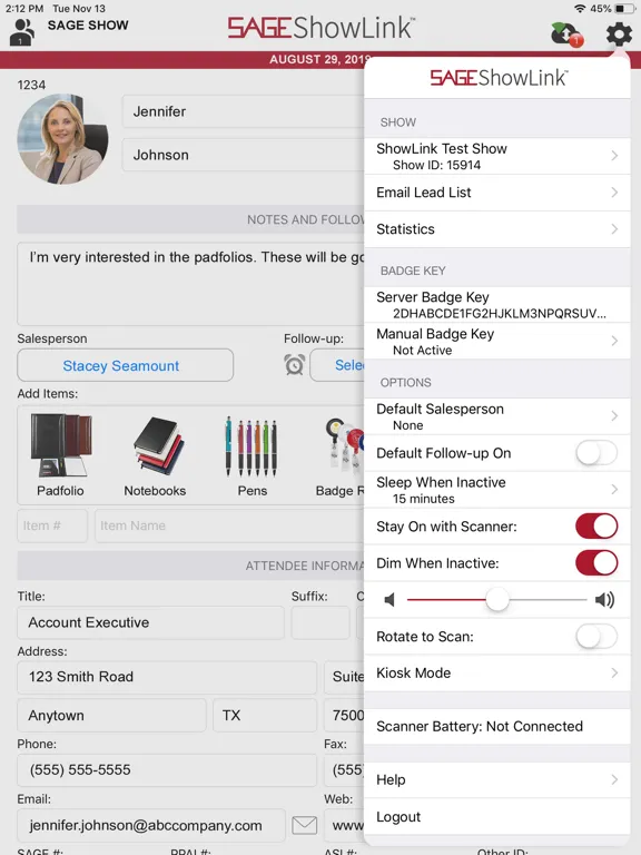 SAGE ShowLink iPad 应用截图