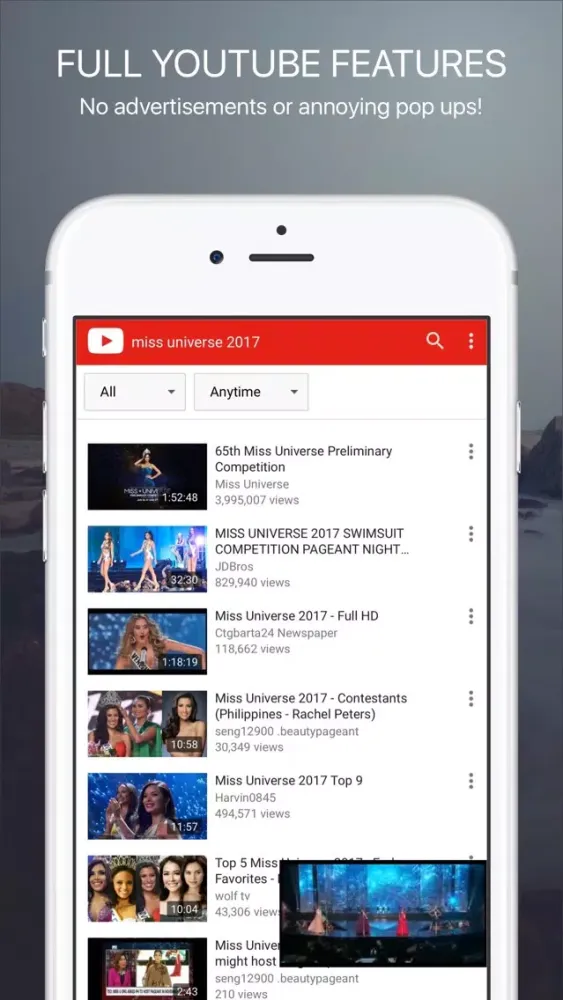 Скриншоты tube pro player