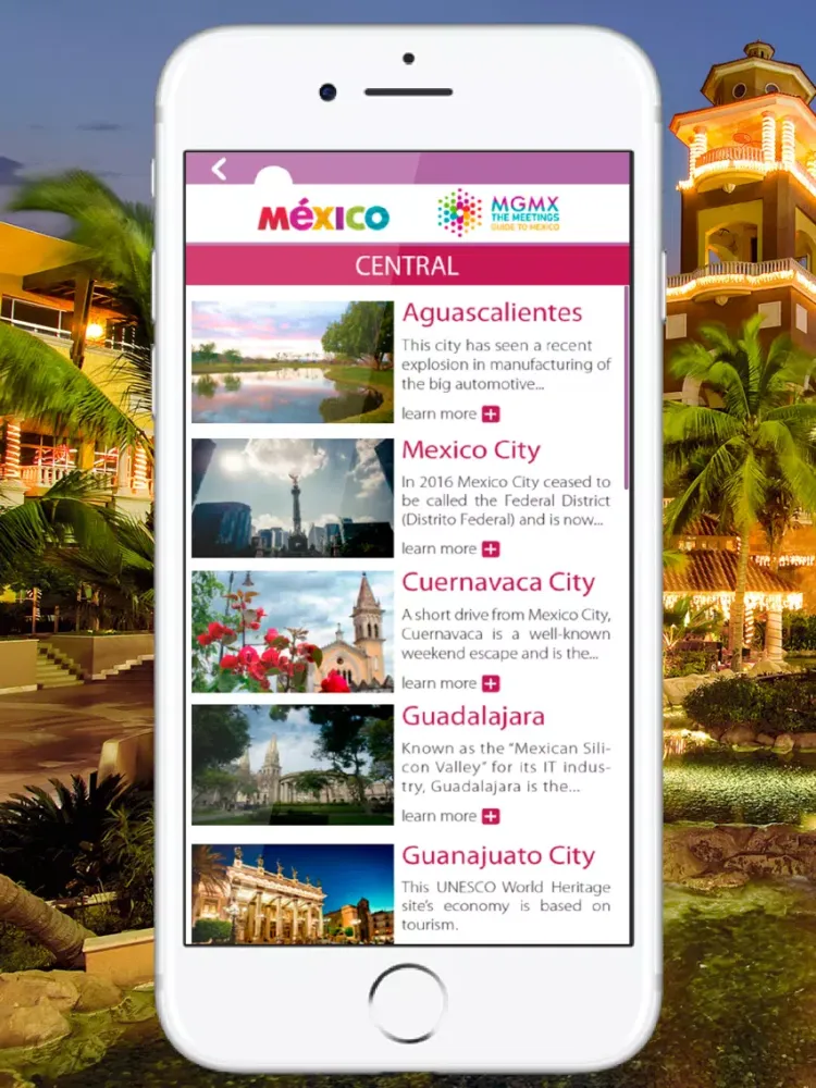 Capturas de tela do MGMX -Meetings Guide To Mexico iPad 