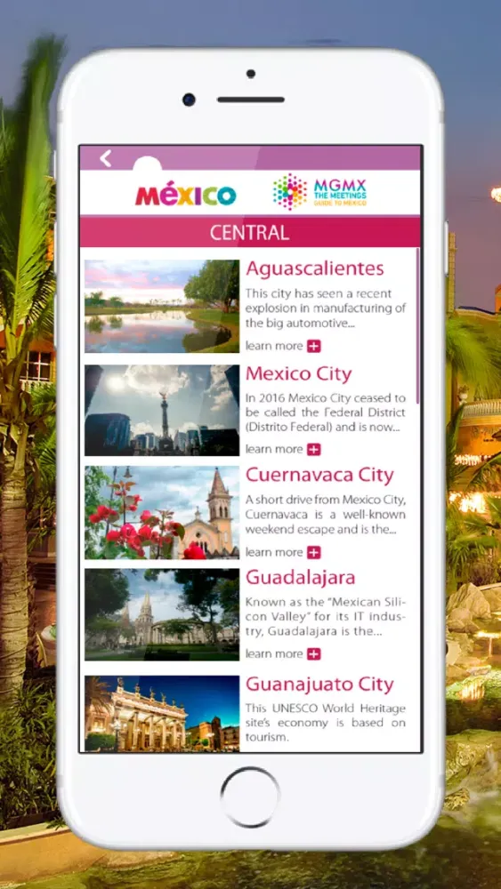 Capturas de tela do MGMX -Meetings Guide To Mexico
