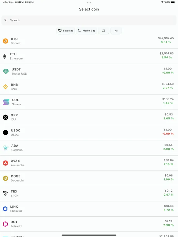 CryptoView: Coin BTC ETH price iPad 应用截图